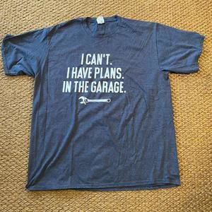 I have plans men short sleeve cotton blue XL